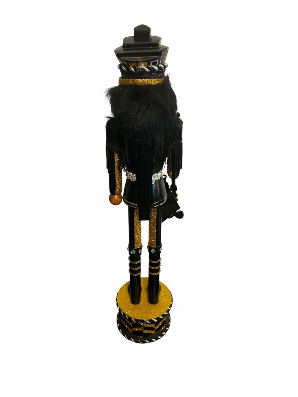 Pier 1 Imports Nutcracker 2014 Collectible Black Gold Glitter Wooden Soldier New